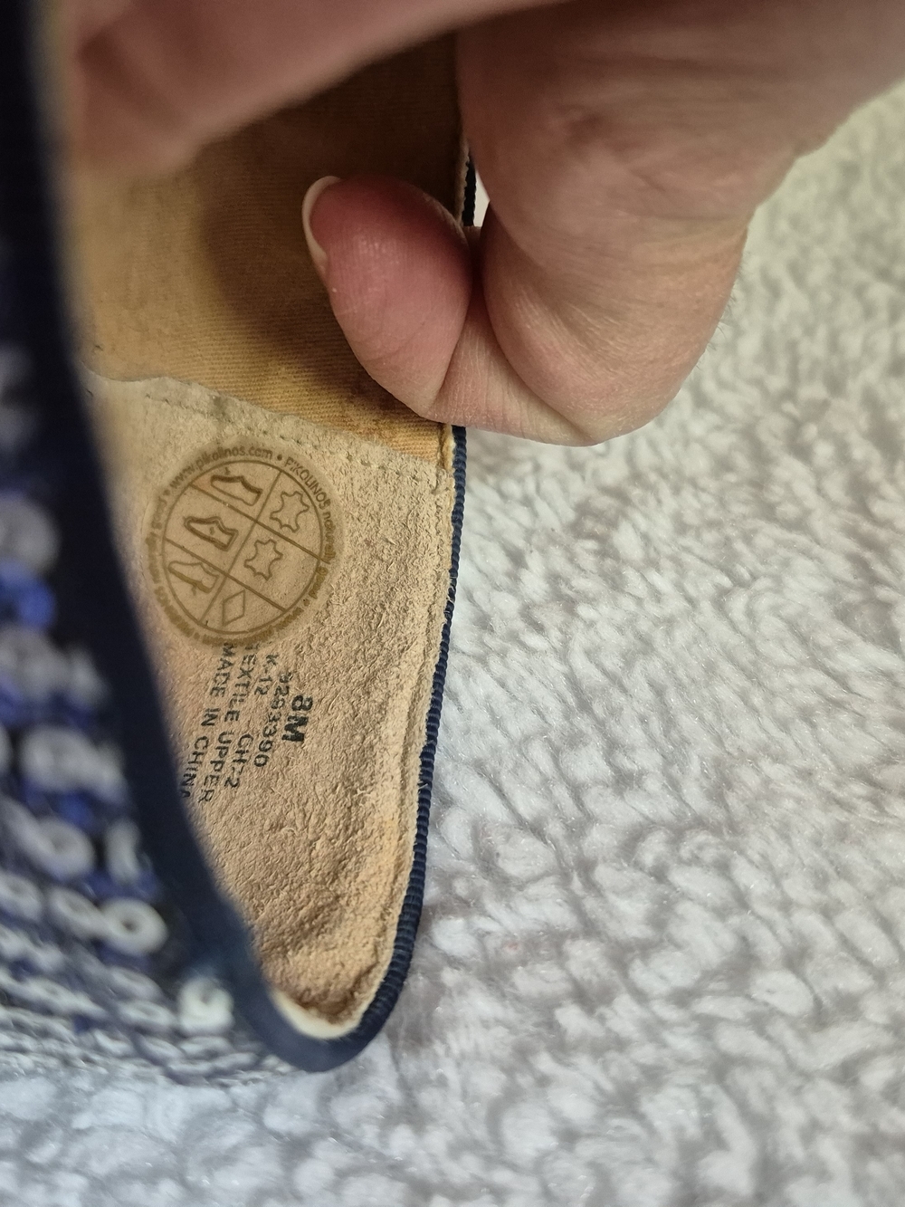 Speddy Slip-On Navy Sequin Ballet Flats with Tassel Detail - Picture 5 of 6